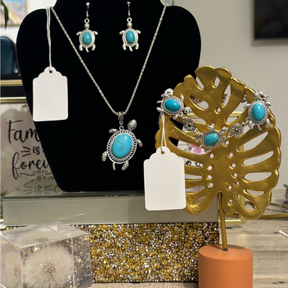 Turquoise Turtle Jewelry Set